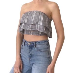 NWT Hollister Striped Cropped Tube Top